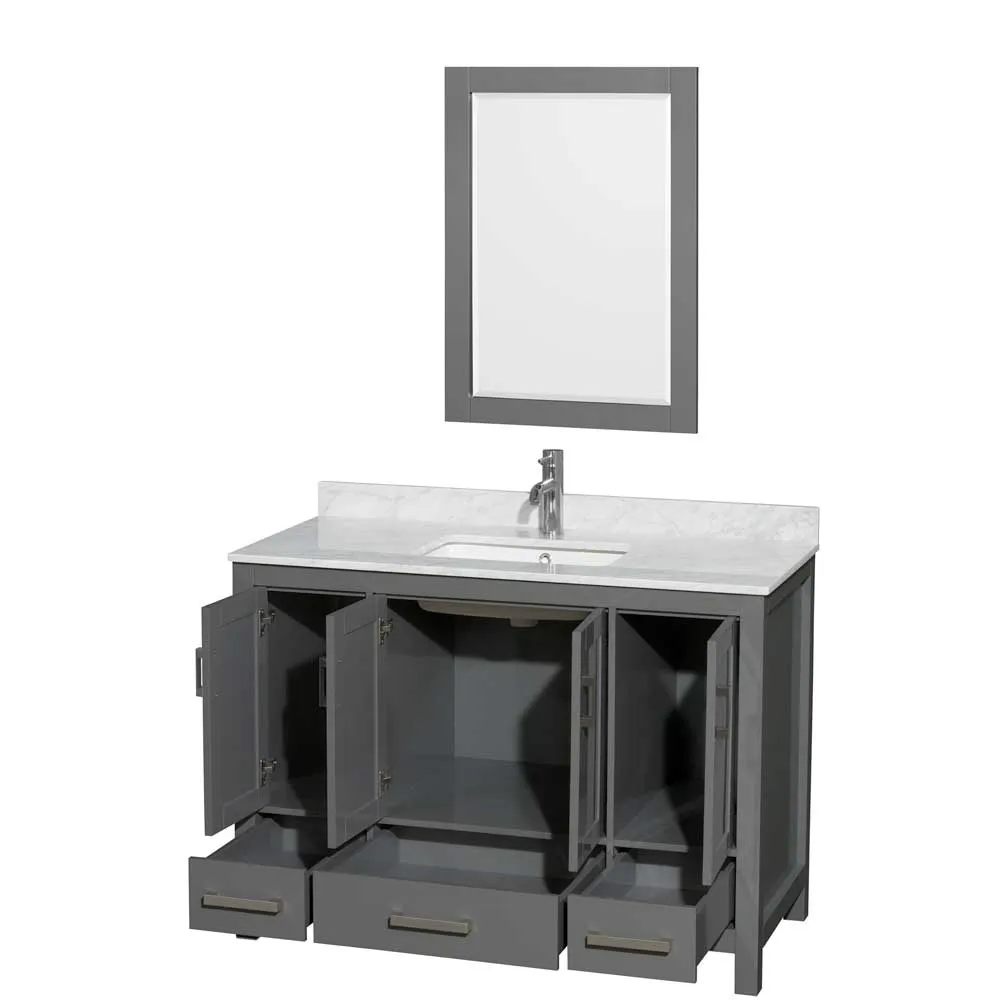 Sheffield 48 Inch Single Bathroom Vanity in Dark Gray