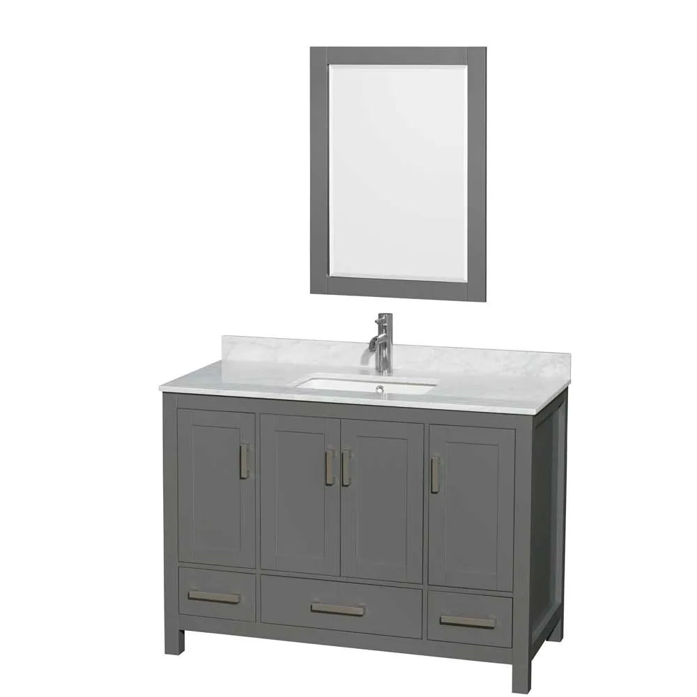 Sheffield 48 Inch Single Bathroom Vanity in Dark Gray