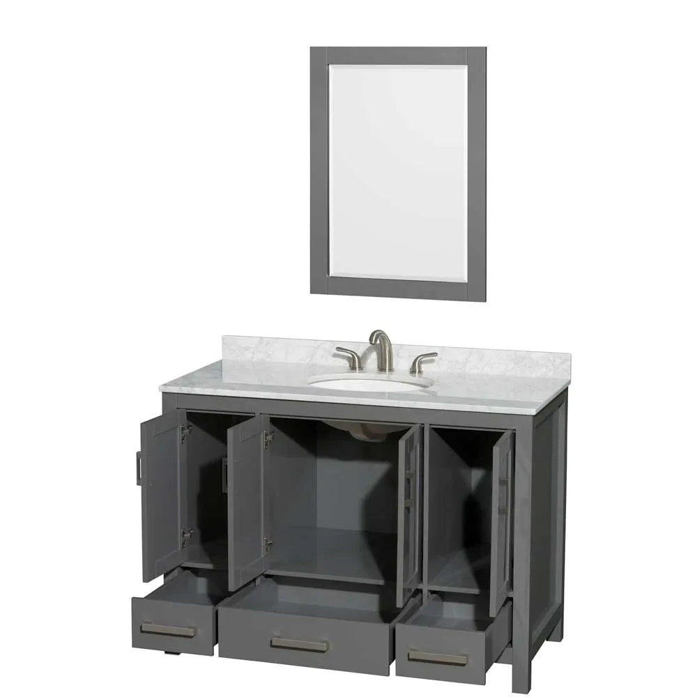 Sheffield 48 Inch Single Bathroom Vanity in Dark Gray