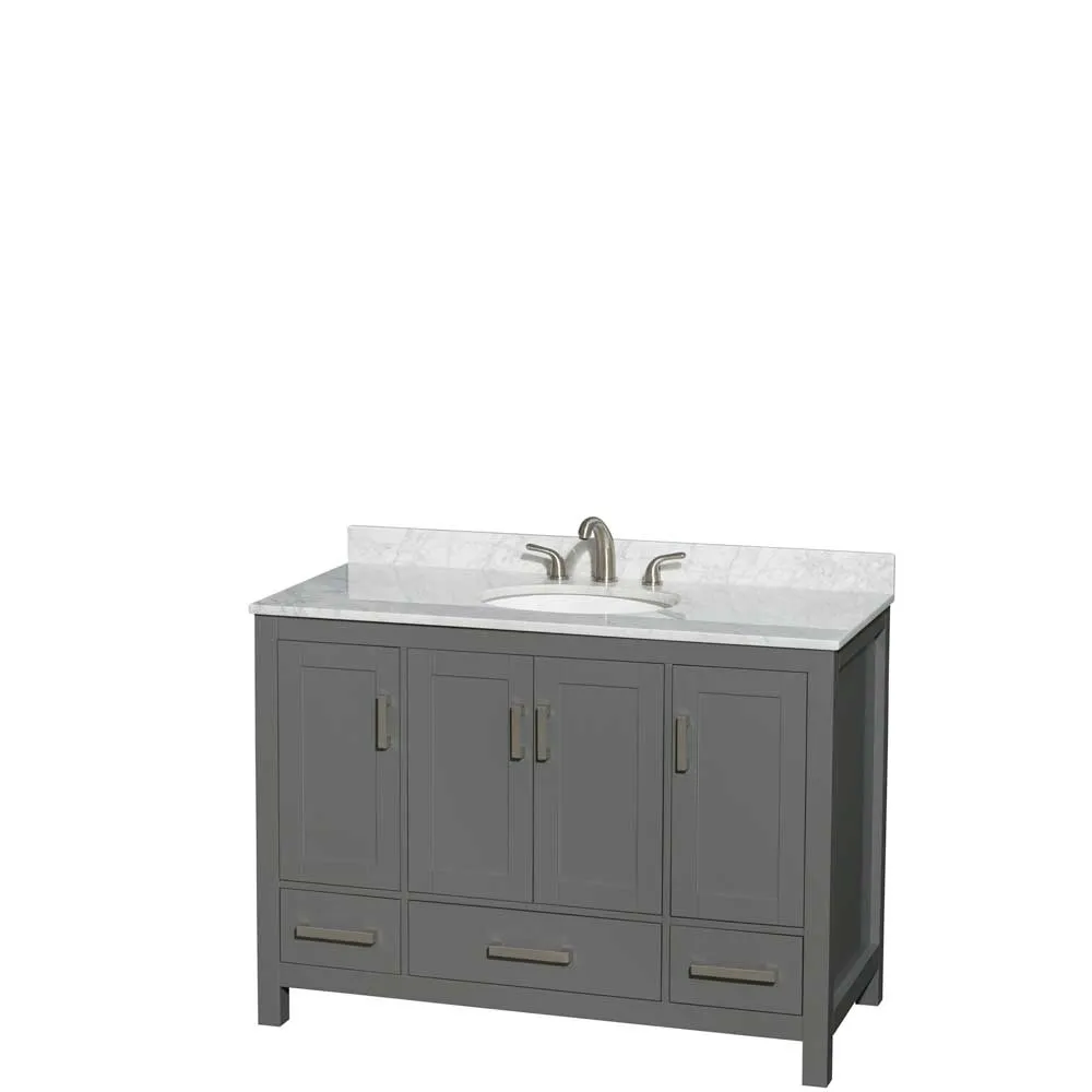 Sheffield 48 Inch Single Bathroom Vanity in Dark Gray