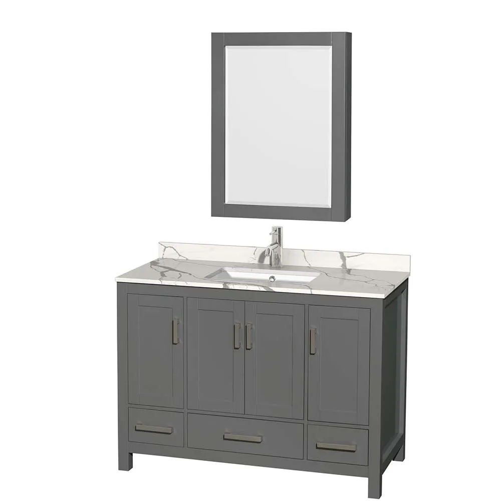 Sheffield 48 Inch Single Bathroom Vanity in Dark Gray
