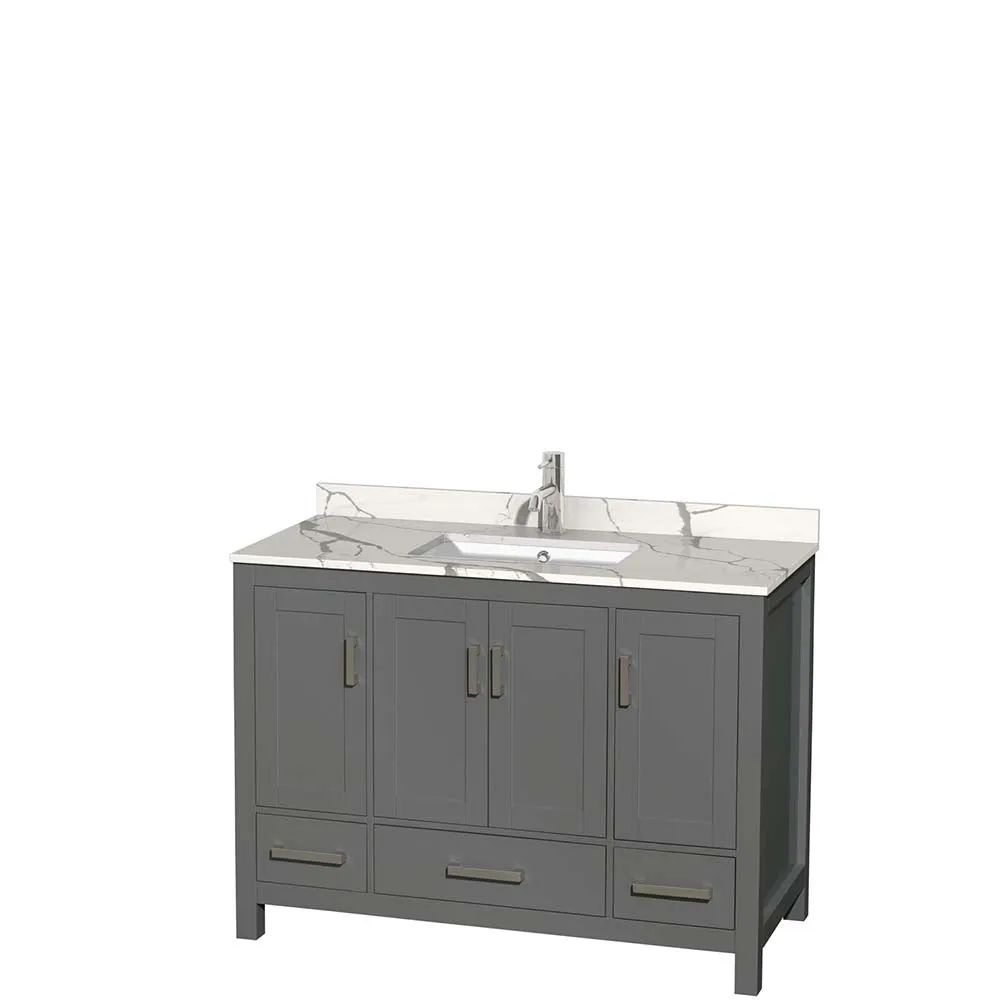 Sheffield 48 Inch Single Bathroom Vanity in Dark Gray