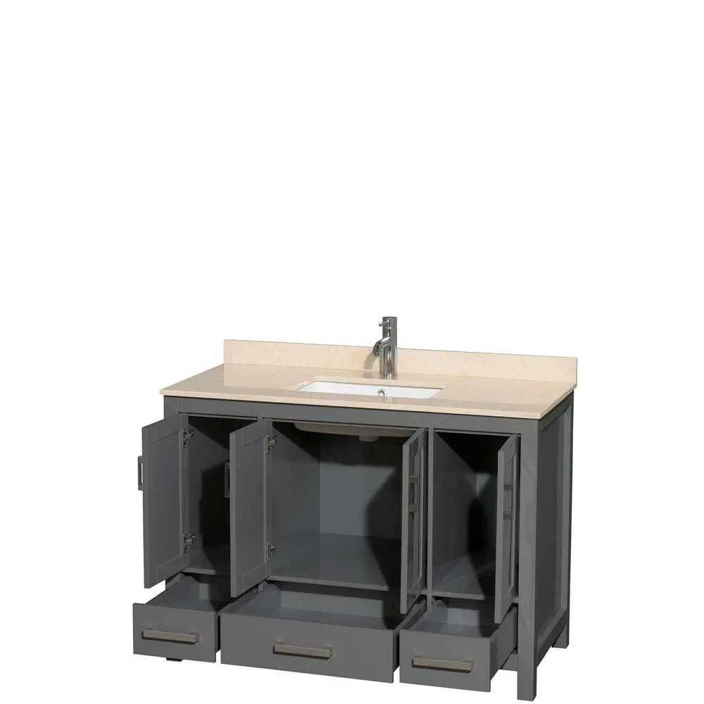 Sheffield 48 Inch Single Bathroom Vanity in Dark Gray