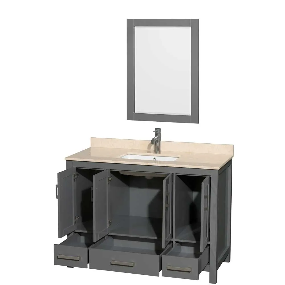 Sheffield 48 Inch Single Bathroom Vanity in Dark Gray