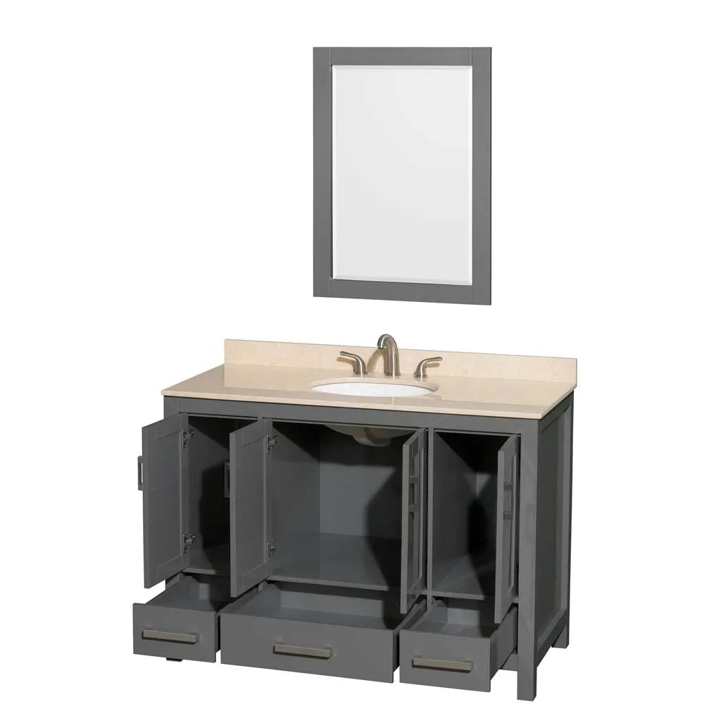 Sheffield 48 Inch Single Bathroom Vanity in Dark Gray