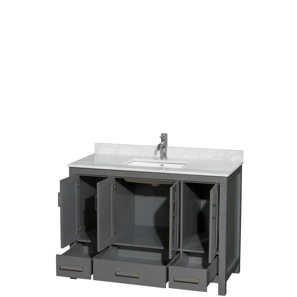 Sheffield 48 Inch Single Bathroom Vanity in Dark Gray