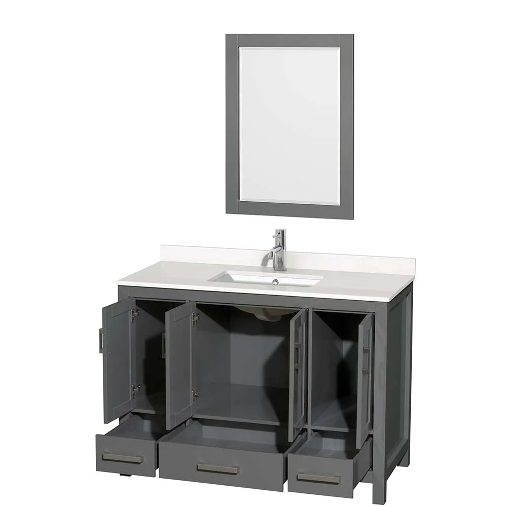 Sheffield 48 Inch Single Bathroom Vanity in Dark Gray