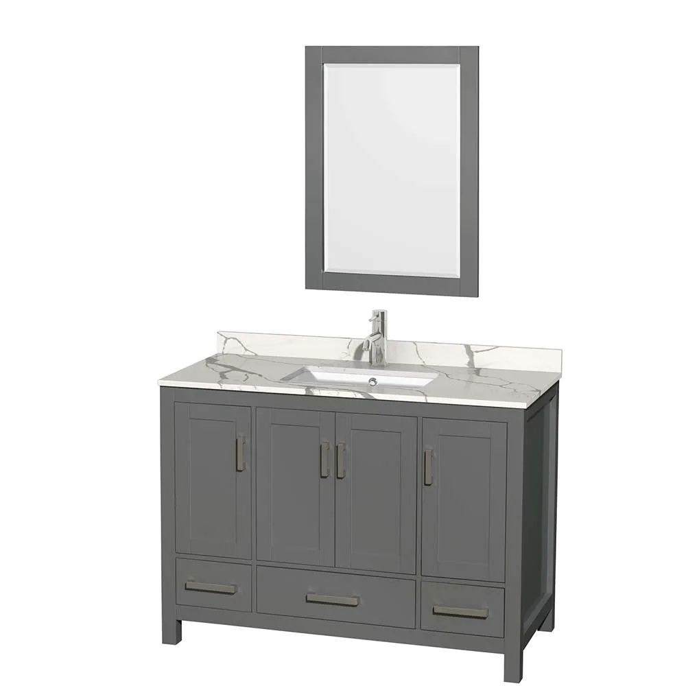 Sheffield 48 Inch Single Bathroom Vanity in Dark Gray