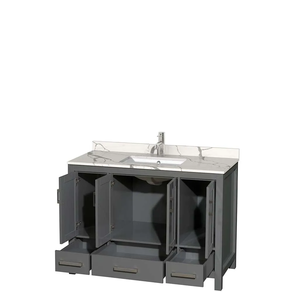 Sheffield 48 Inch Single Bathroom Vanity in Dark Gray