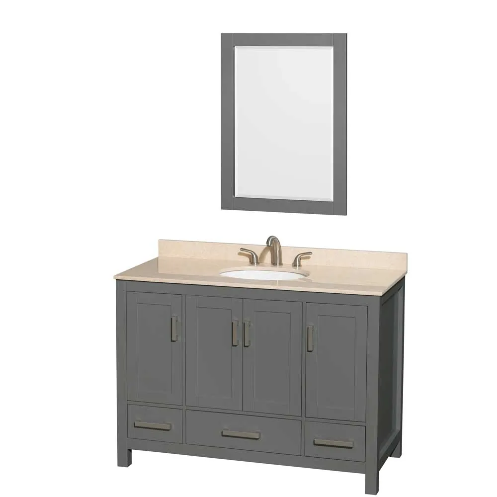 Sheffield 48 Inch Single Bathroom Vanity in Dark Gray