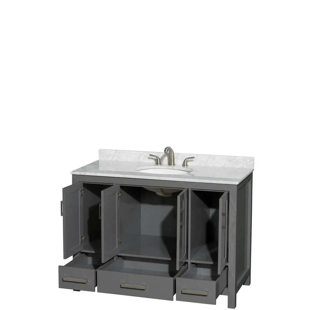 Sheffield 48 Inch Single Bathroom Vanity in Dark Gray