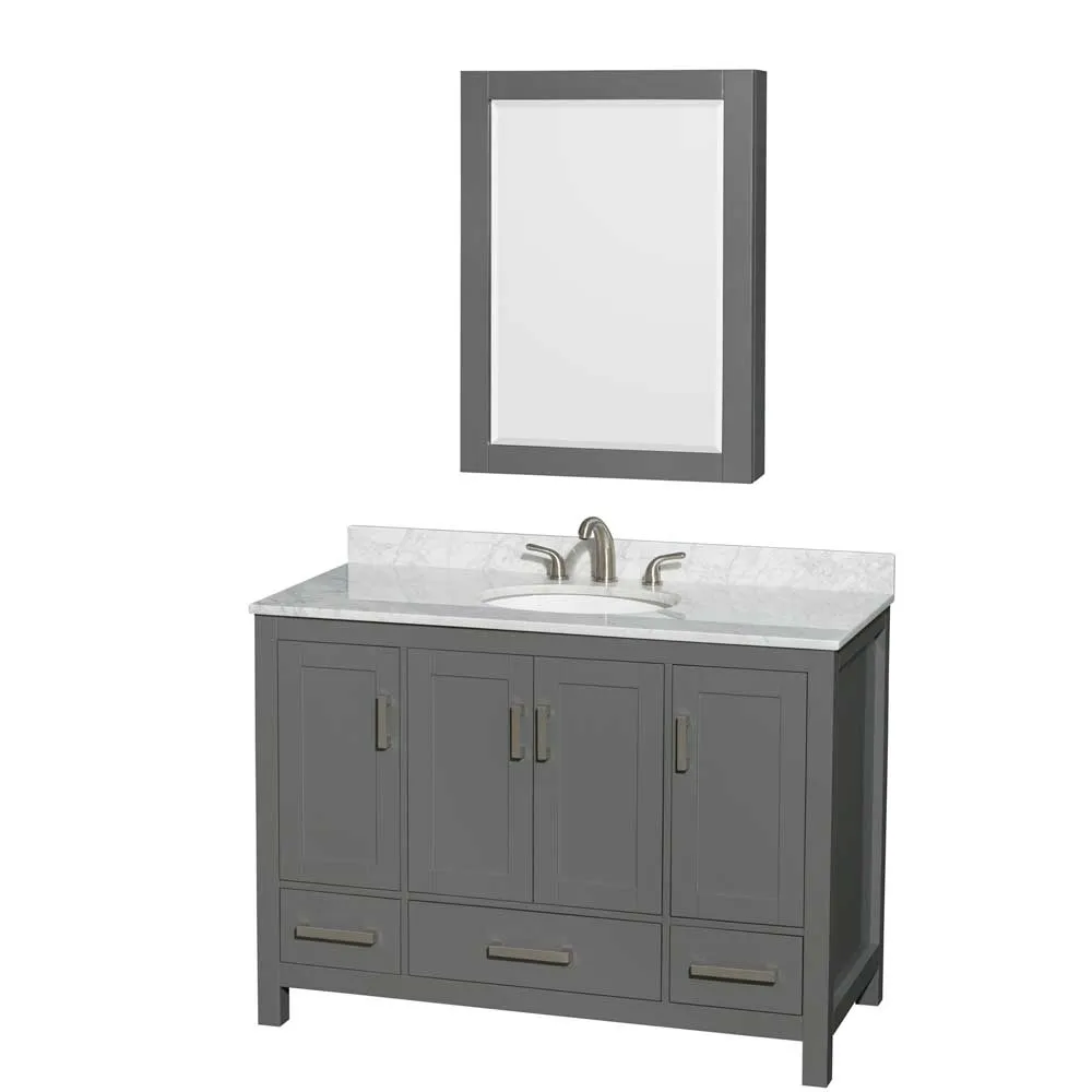 Sheffield 48 Inch Single Bathroom Vanity in Dark Gray