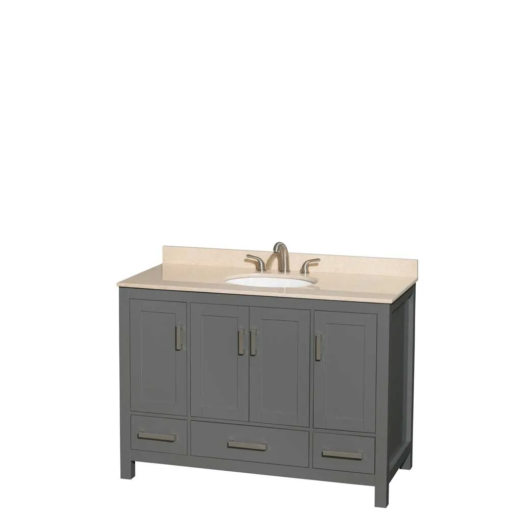 Sheffield 48 Inch Single Bathroom Vanity in Dark Gray