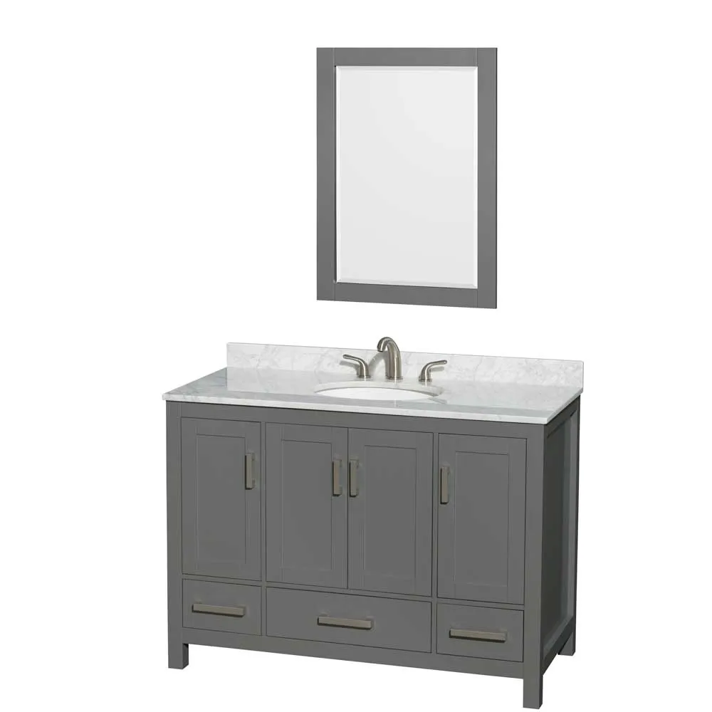 Sheffield 48 Inch Single Bathroom Vanity in Dark Gray