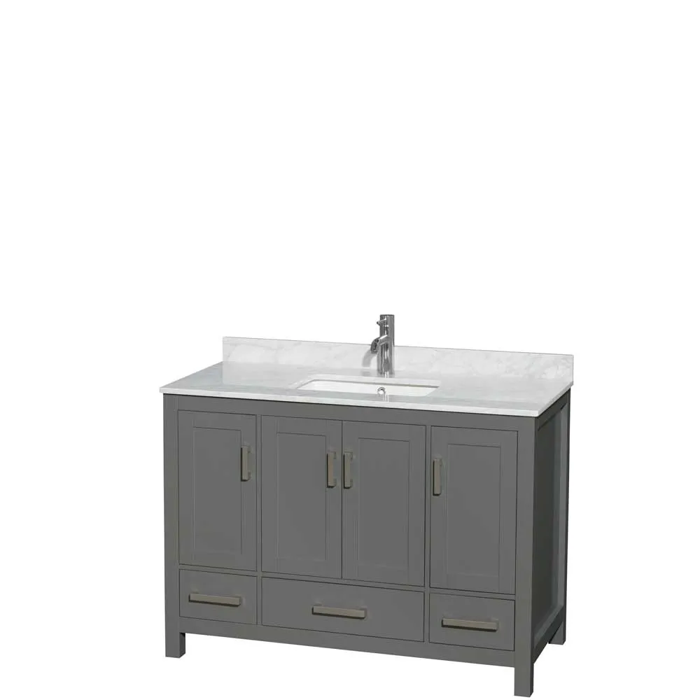 Sheffield 48 Inch Single Bathroom Vanity in Dark Gray