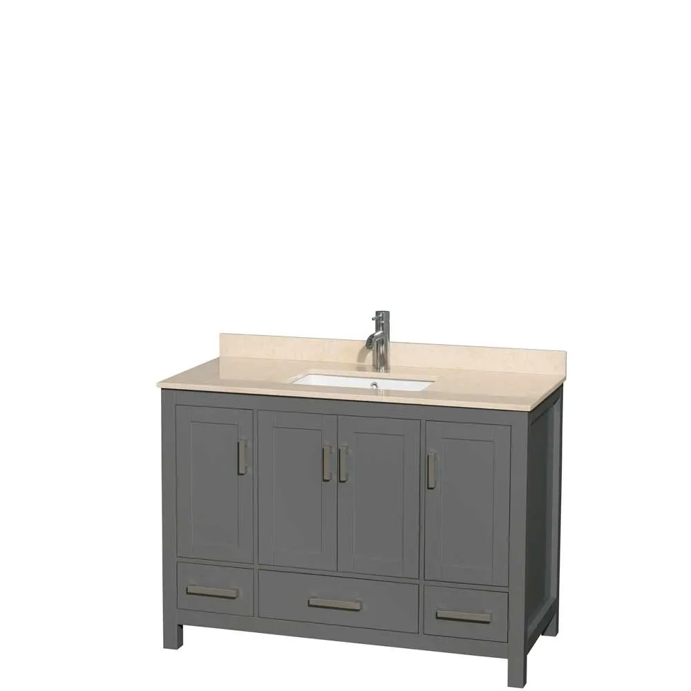 Sheffield 48 Inch Single Bathroom Vanity in Dark Gray