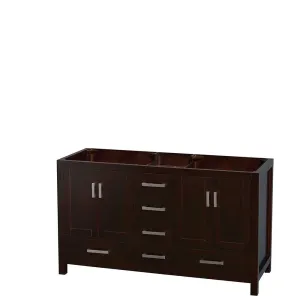 Sheffield 60 Inch Double Bathroom Vanity in Espresso