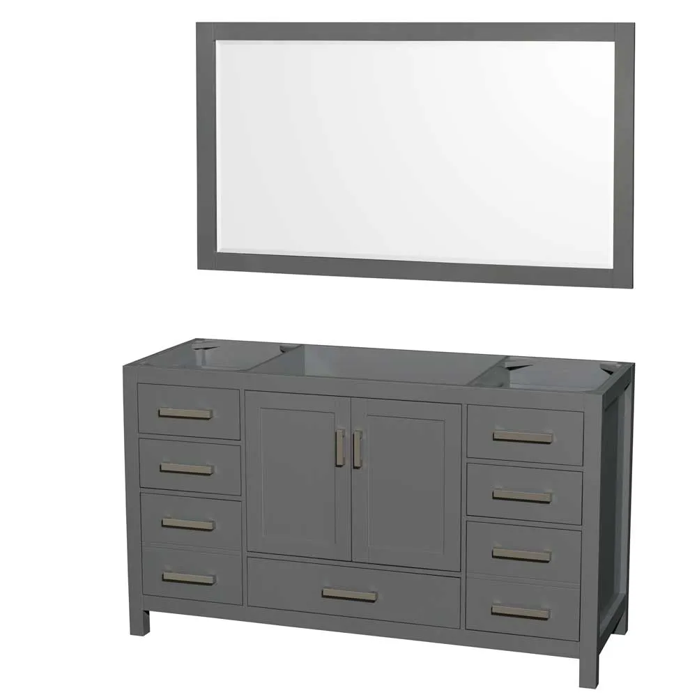 Sheffield 60 Inch Single Bathroom Vanity in Dark Gray