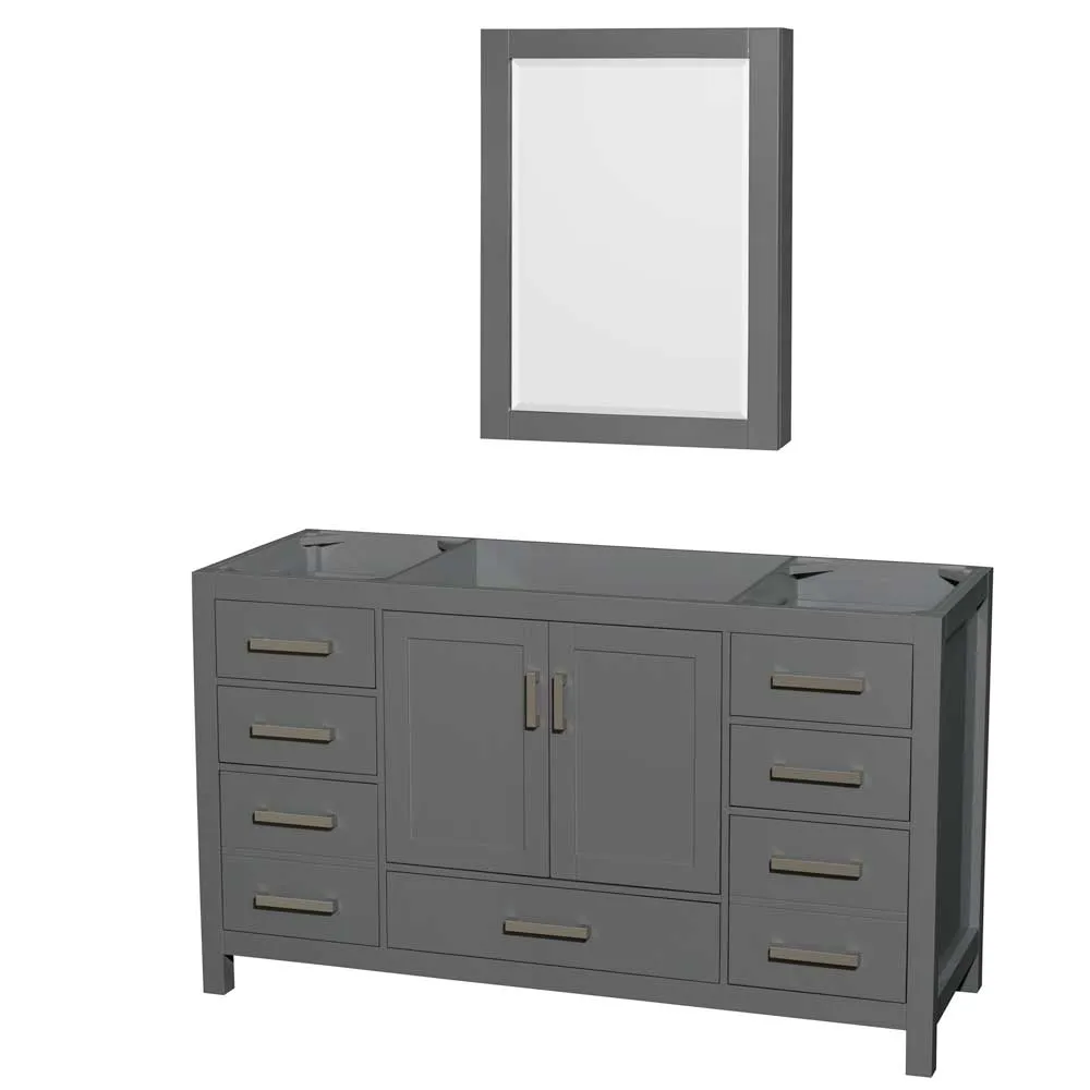 Sheffield 60 Inch Single Bathroom Vanity in Dark Gray