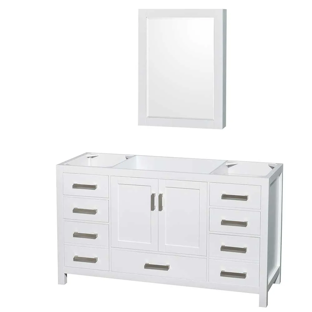 Sheffield 60 Inch Single Bathroom Vanity in White