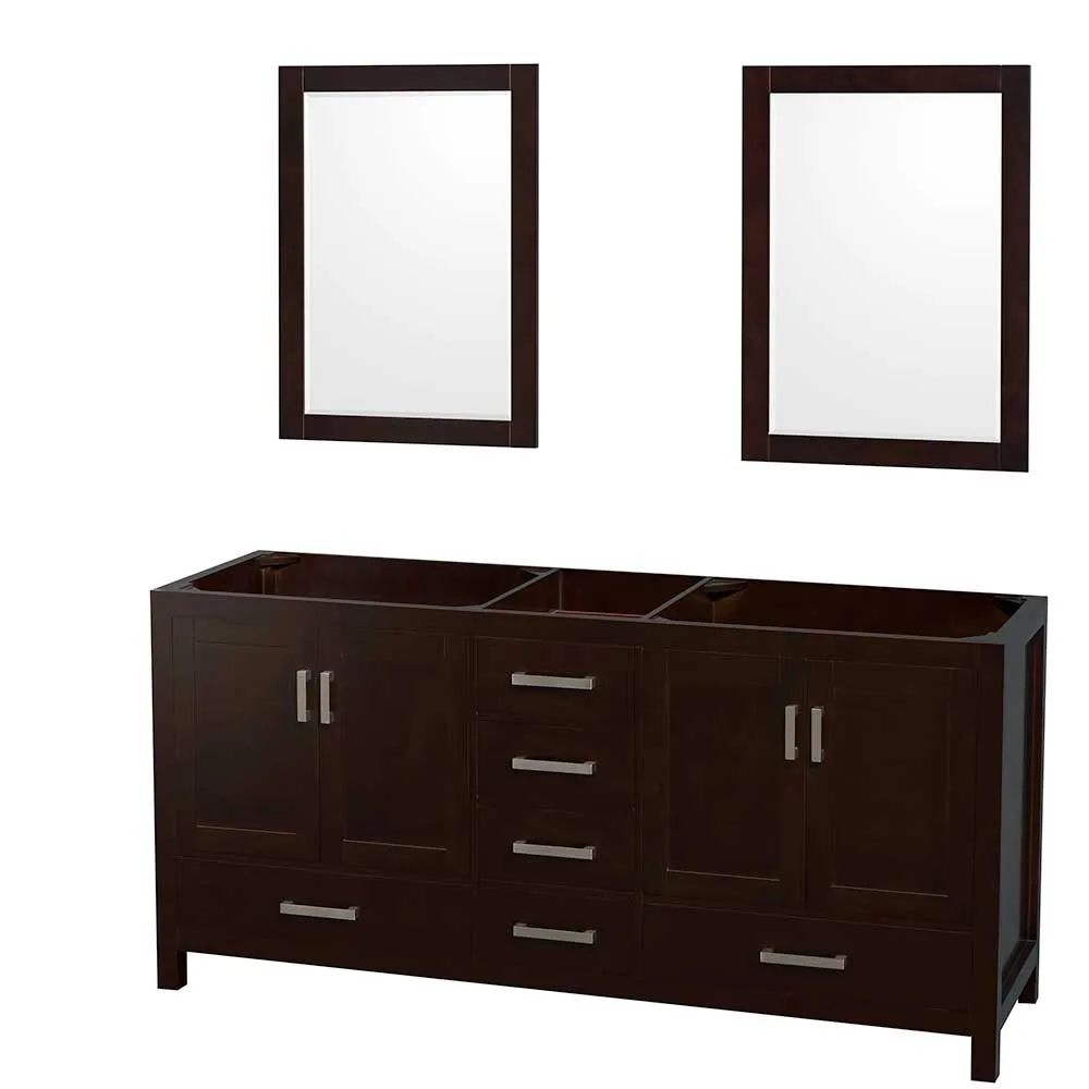 Sheffield 72 Inch Double Bathroom Vanity in Espresso