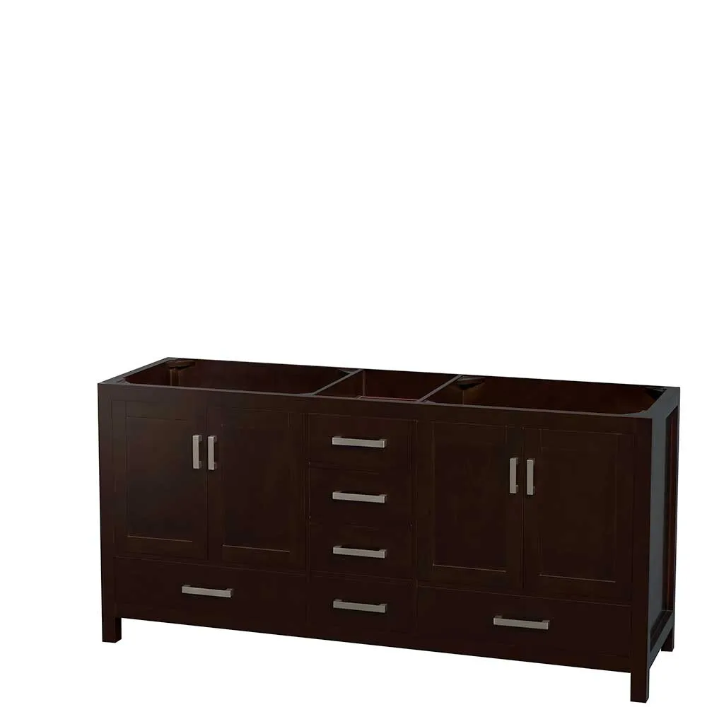 Sheffield 72 Inch Double Bathroom Vanity in Espresso