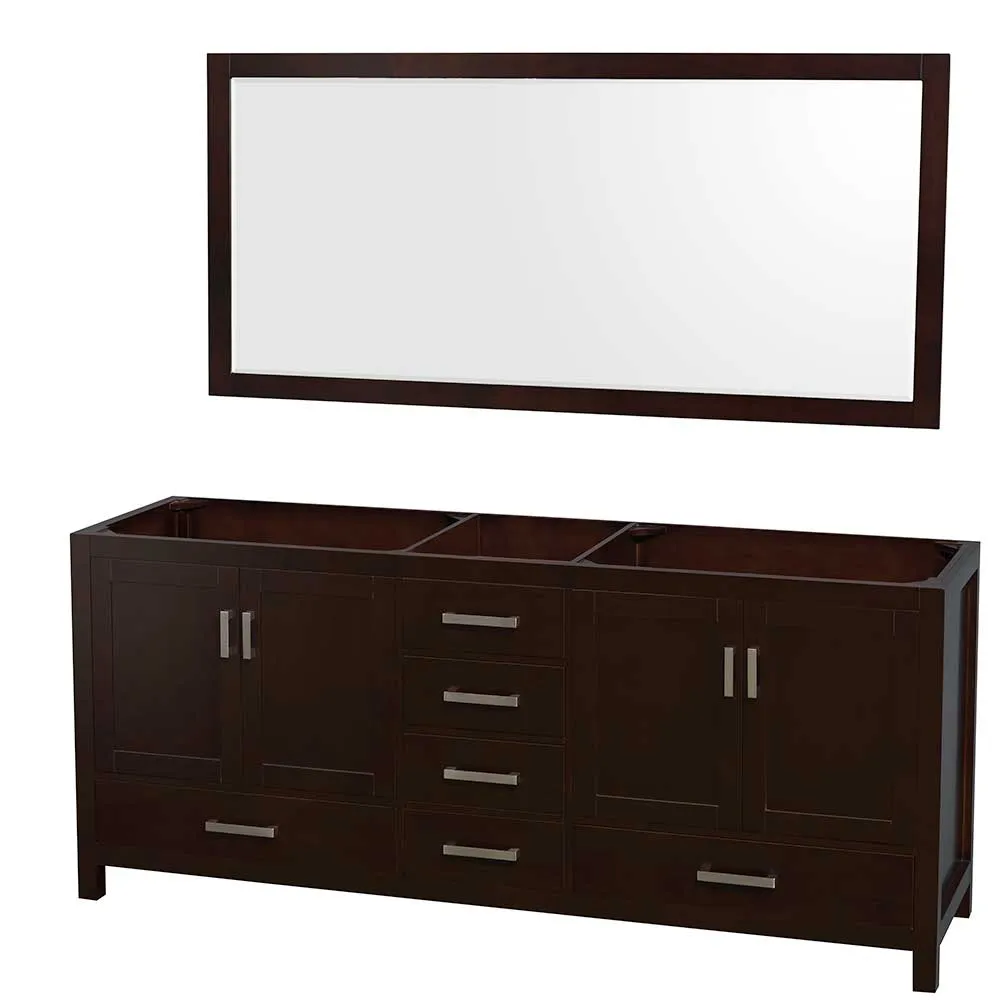 Sheffield 80 Inch Double Bathroom Vanity in Espresso