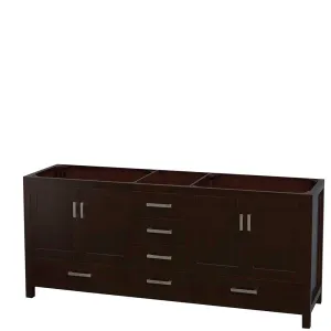 Sheffield 80 Inch Double Bathroom Vanity in Espresso