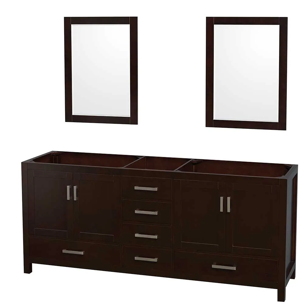 Sheffield 80 Inch Double Bathroom Vanity in Espresso