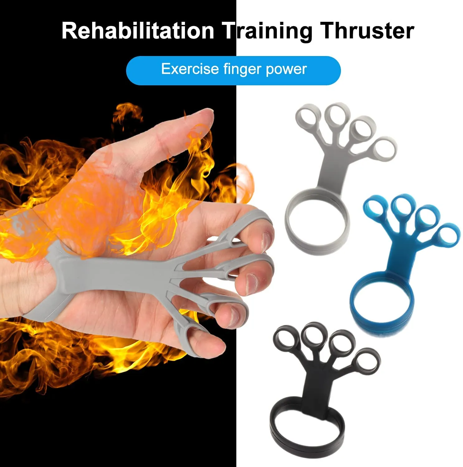 Silicone Hand Grip Device Finger Exercise Hand Strengthener Stretcher Hand Trainer Rehabilitation Training Equipment Muscle Tool