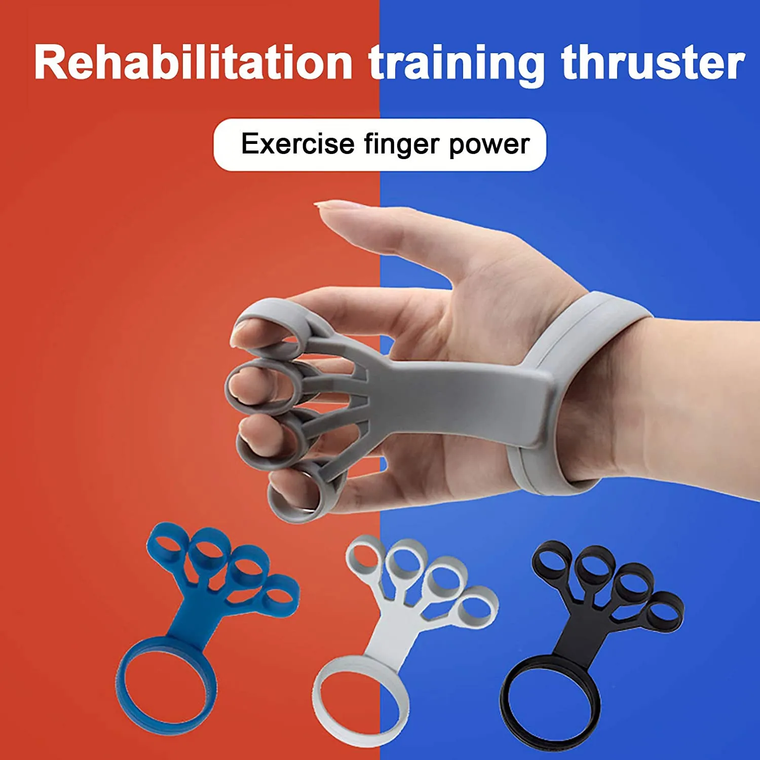 Silicone Hand Grip Device Finger Exercise Hand Strengthener Stretcher Hand Trainer Rehabilitation Training Equipment Muscle Tool