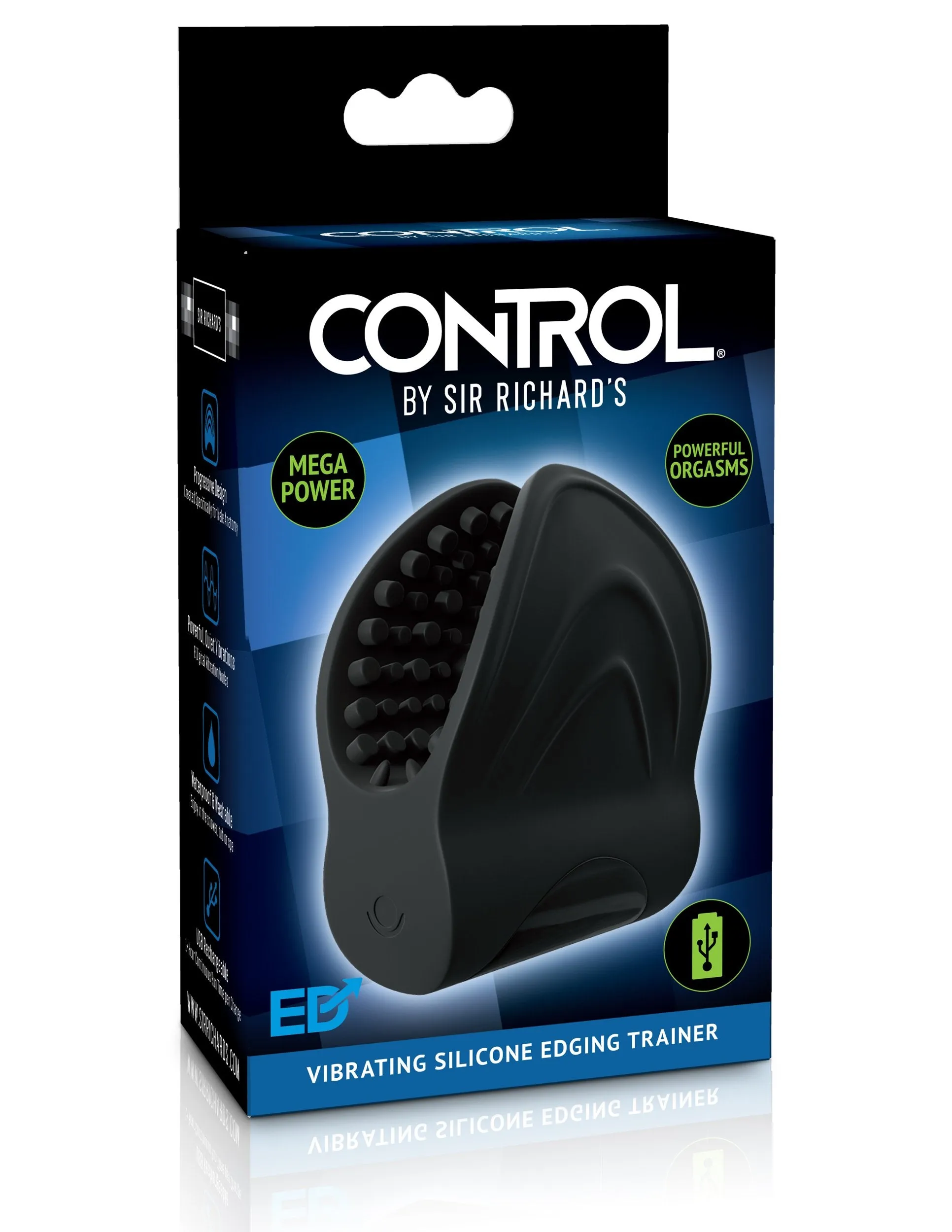 Sir Richard's Control Vibrating Silicone Edger Trainer - Black