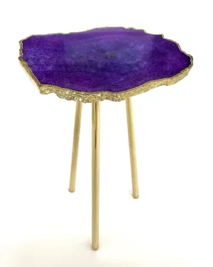 Small Purple Agate Quartz Organic Edge Accent Table
