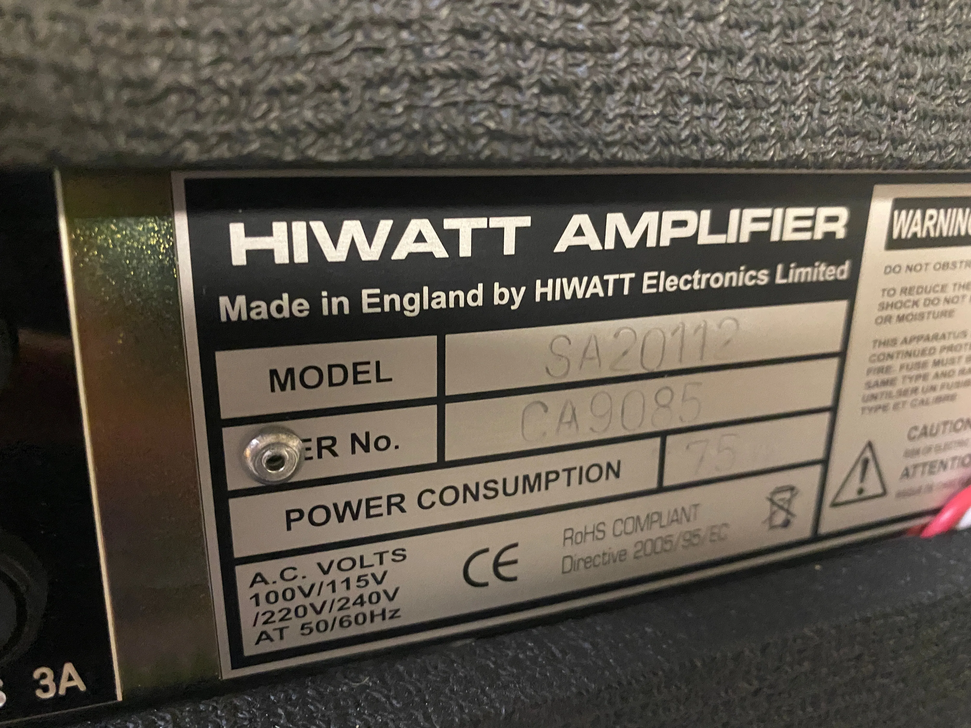 SOLD - Hiwatt Custom 20 SA20112 hand wired tube guitar amp