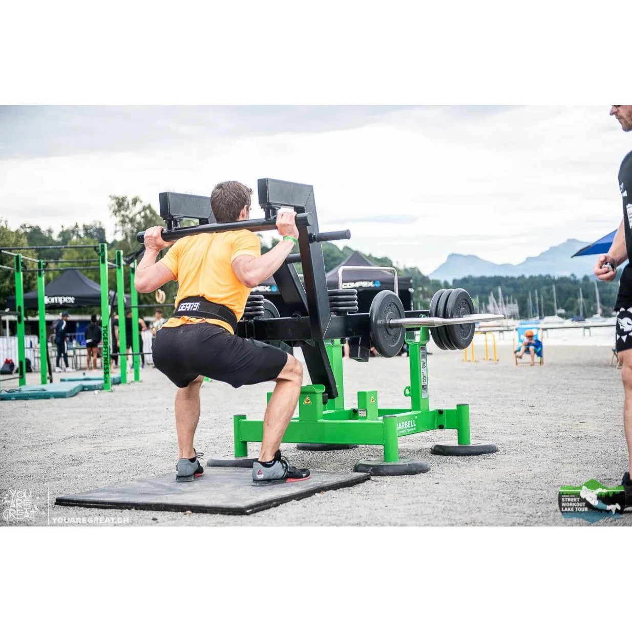 Street Barbell USA AB Bench & Hyperextension (Outdoor Gym Equipment)