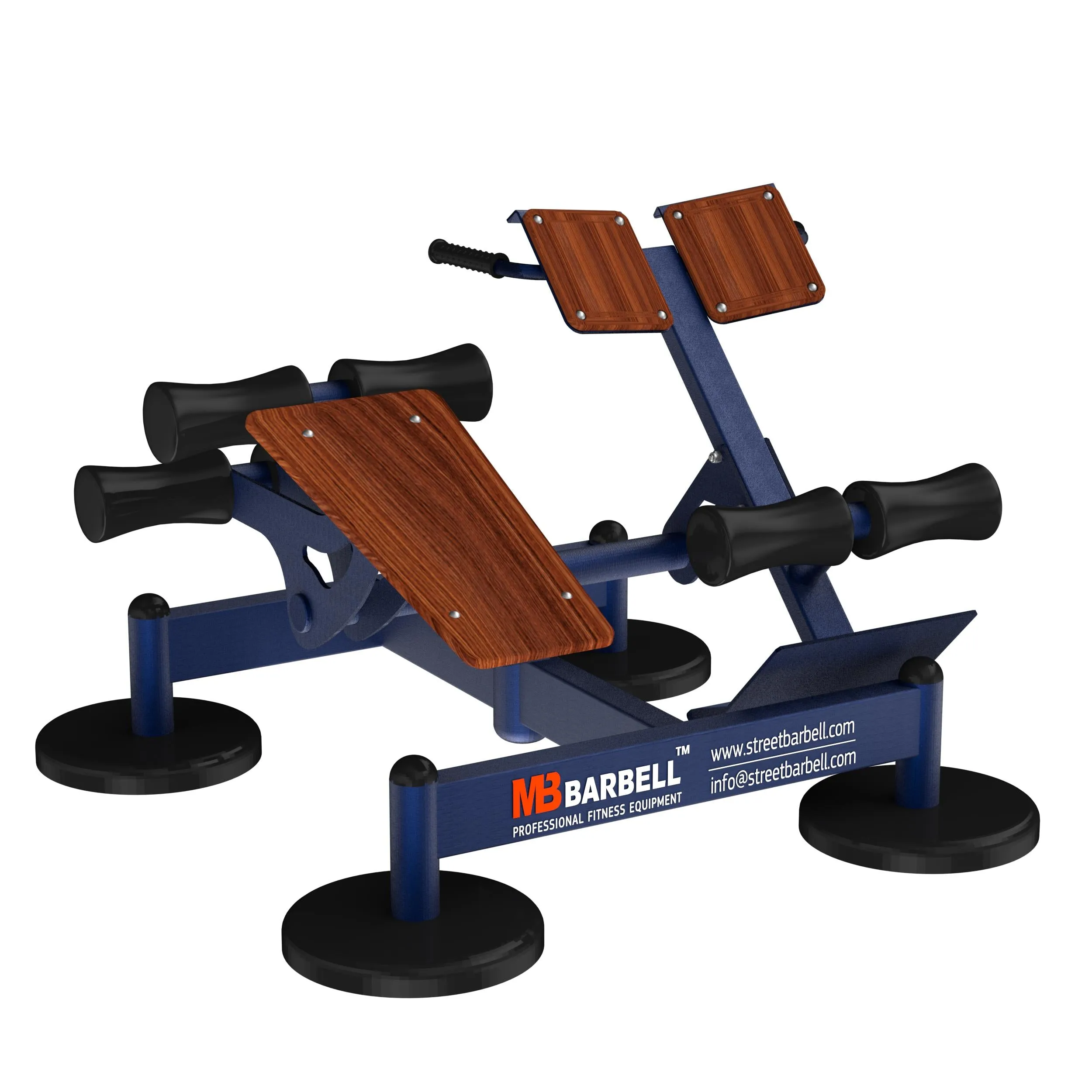 Street Barbell USA AB Bench & Hyperextension (Outdoor Gym Equipment)