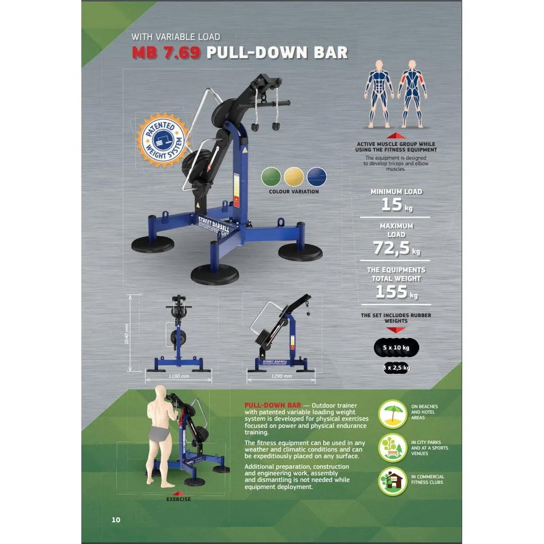 Street Barbell USA Pull Down Bar (Outdoor Gym Equipment)