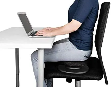 Swedish Posture Seat Used for Any Chair for Balance, Posture, Ab and Core Exercise, Black