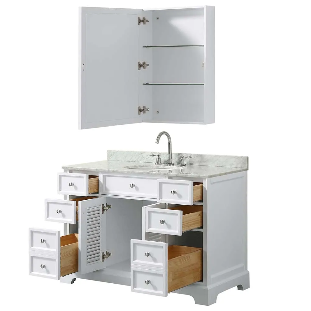 Tamara 48 Inch Single Bathroom Vanity in White