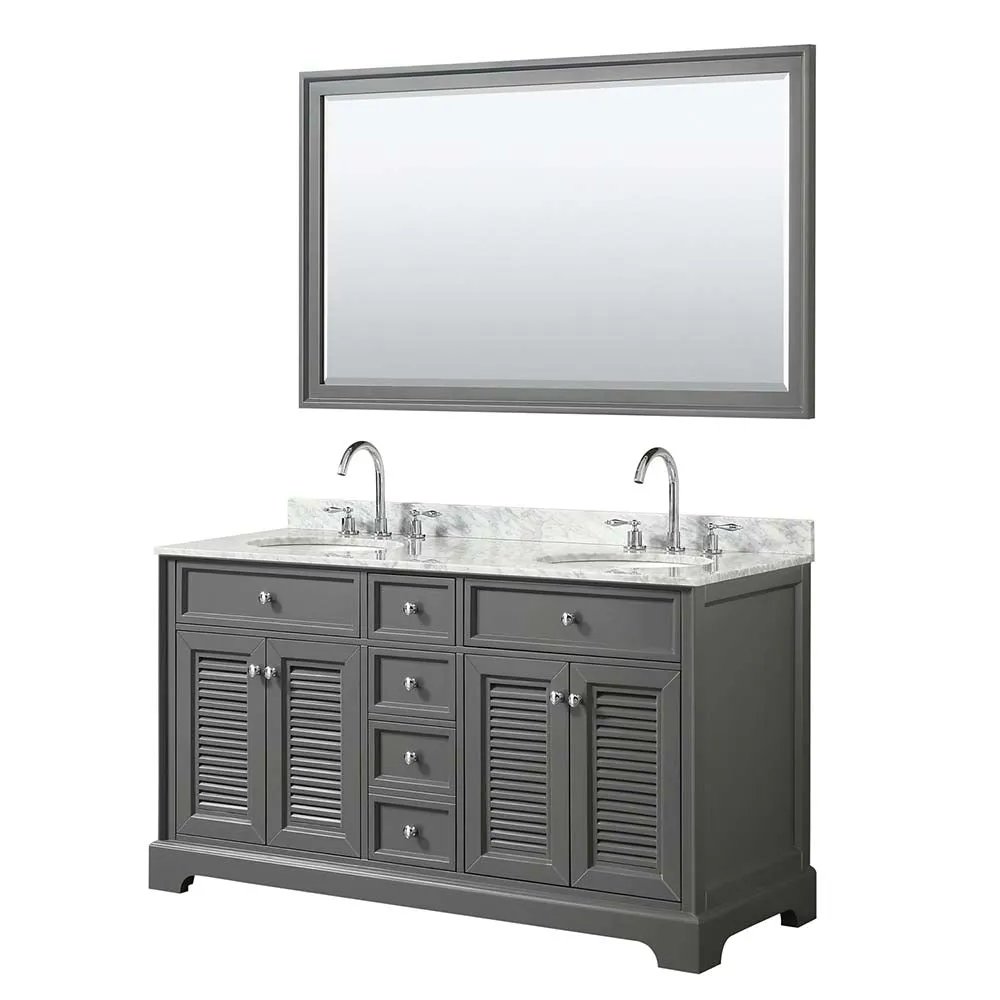 Tamara 60 Inch Double Bathroom Vanity in Dark Gray