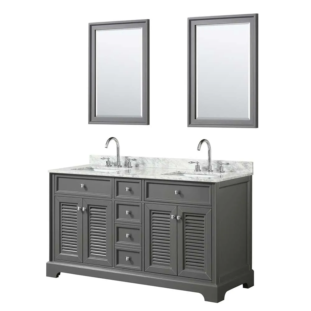 Tamara 60 Inch Double Bathroom Vanity in Dark Gray