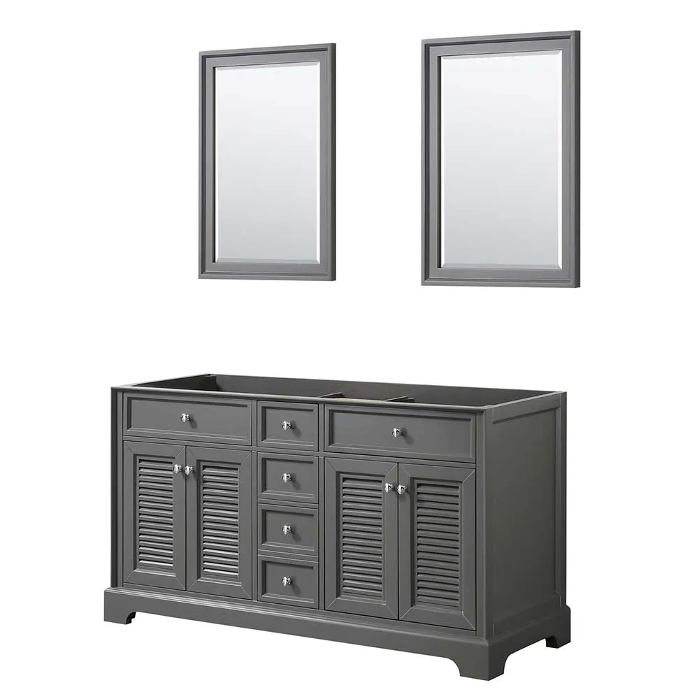 Tamara 60 Inch Double Bathroom Vanity in Dark Gray