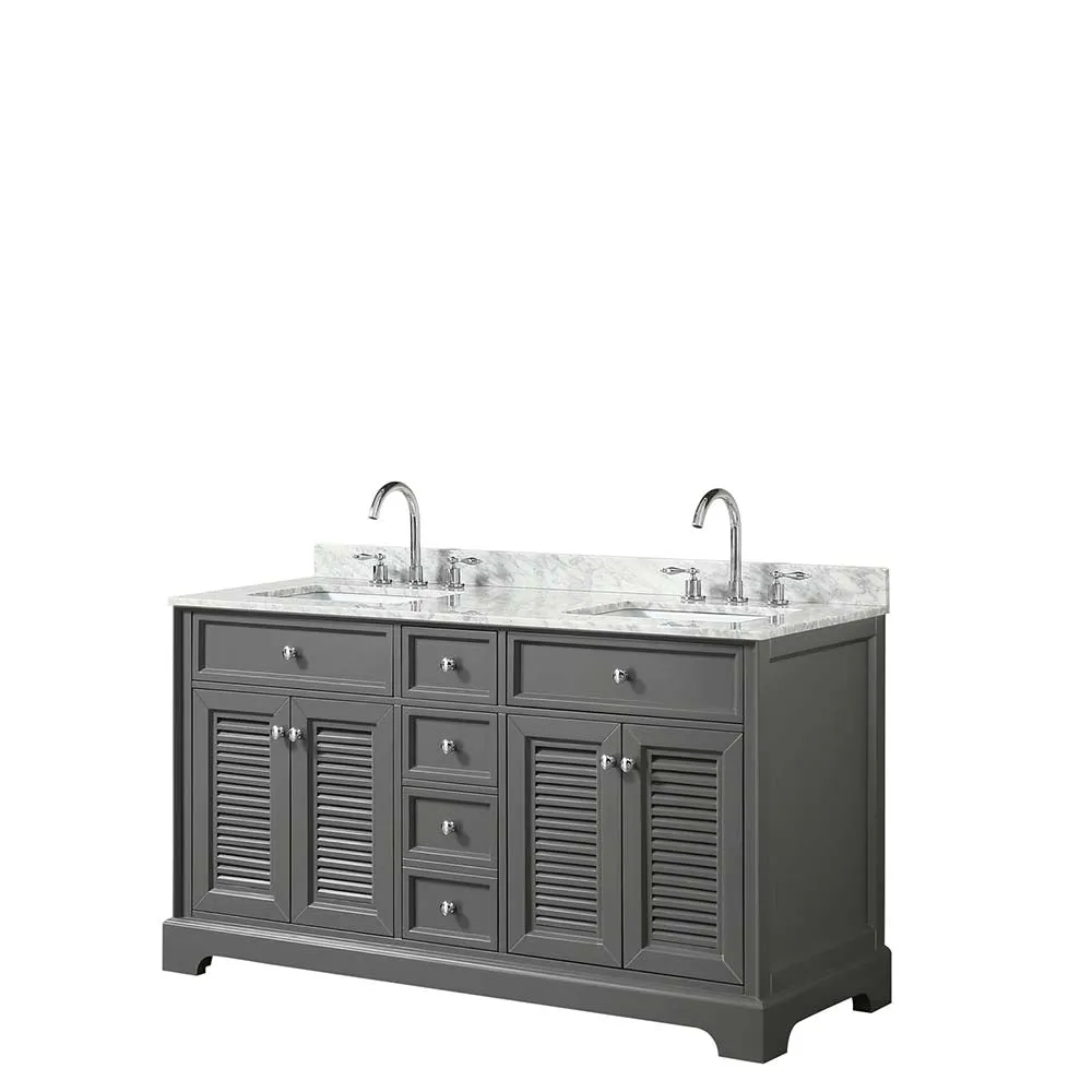 Tamara 60 Inch Double Bathroom Vanity in Dark Gray