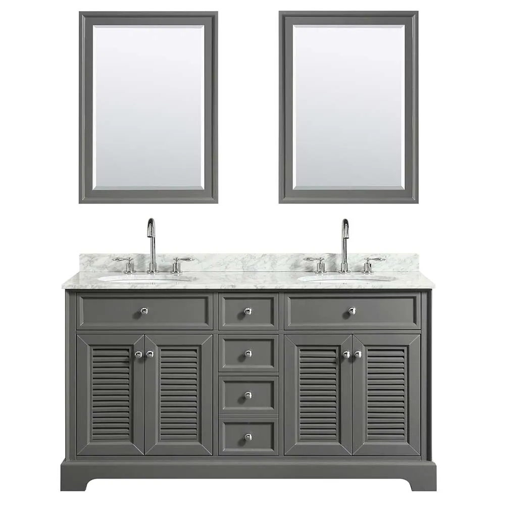 Tamara 60 Inch Double Bathroom Vanity in Dark Gray