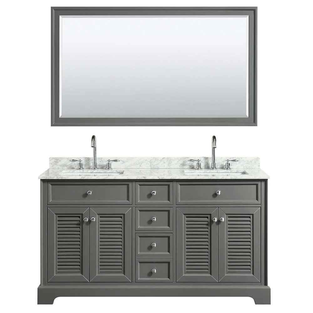 Tamara 60 Inch Double Bathroom Vanity in Dark Gray