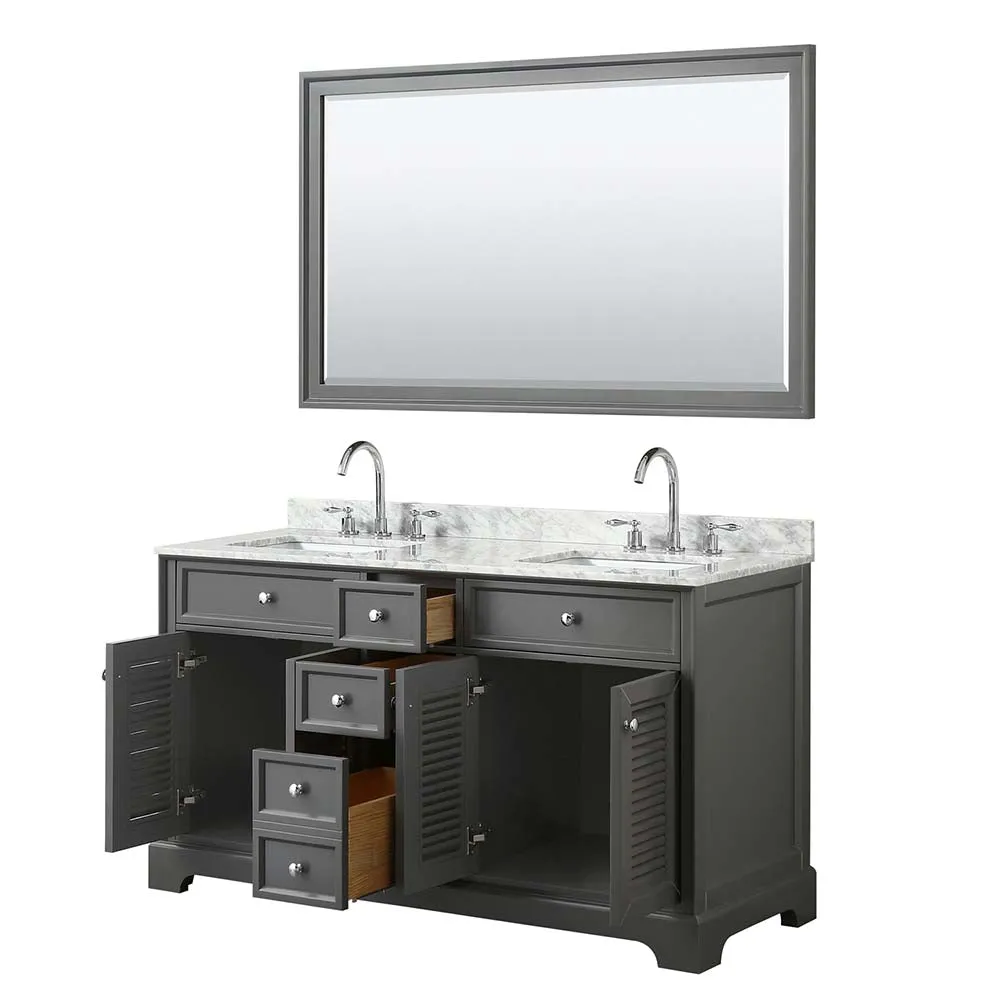 Tamara 60 Inch Double Bathroom Vanity in Dark Gray