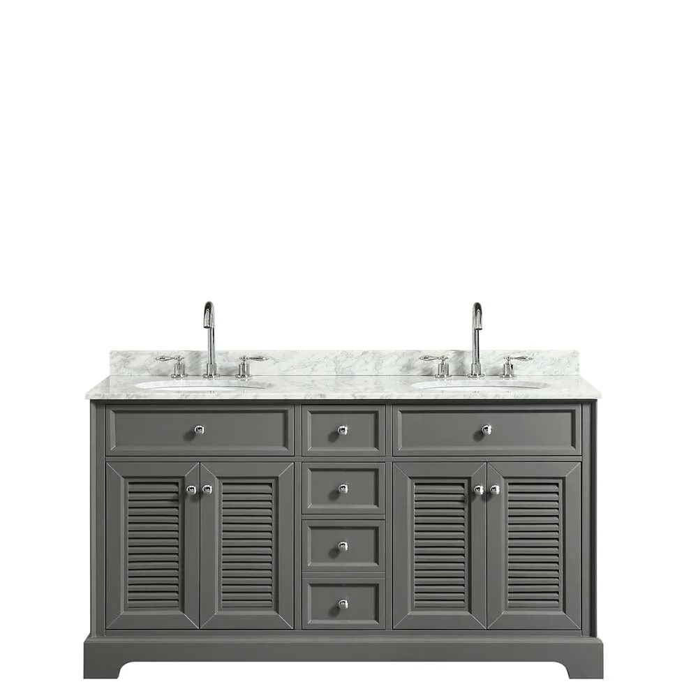 Tamara 60 Inch Double Bathroom Vanity in Dark Gray