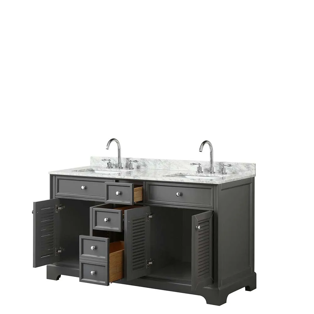 Tamara 60 Inch Double Bathroom Vanity in Dark Gray