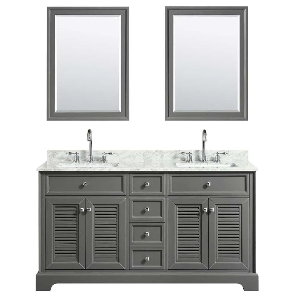 Tamara 60 Inch Double Bathroom Vanity in Dark Gray