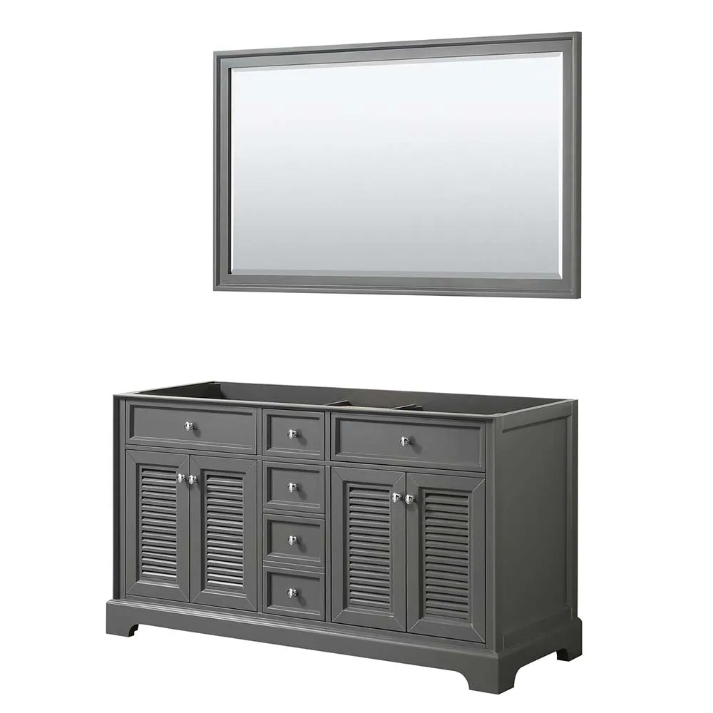 Tamara 60 Inch Double Bathroom Vanity in Dark Gray